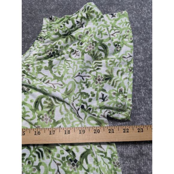 Cato Off -Shoulder Top Women Size L Green Pattern Short Sleeve Eyelet Summer - Picture 11 of 12